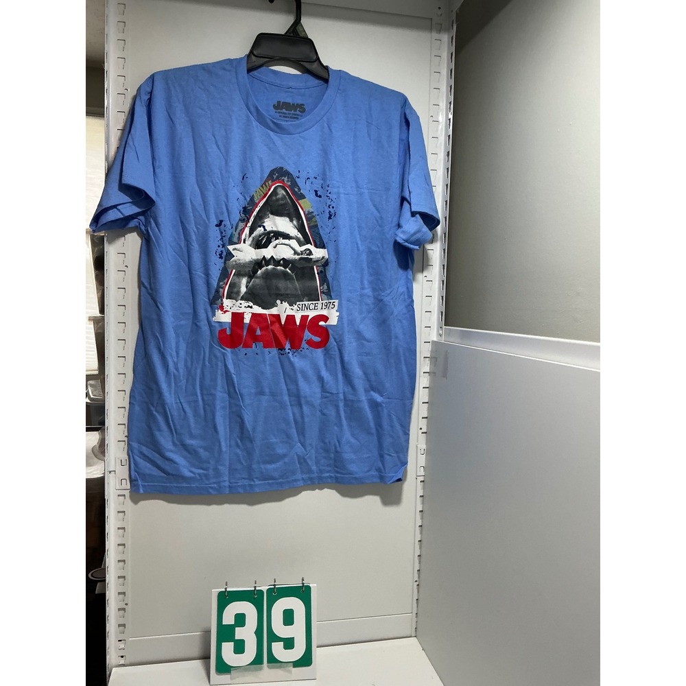 Jaws Movie Graphic T-Shirt Mens Large Light Blue Lootwear Original Shark Tee